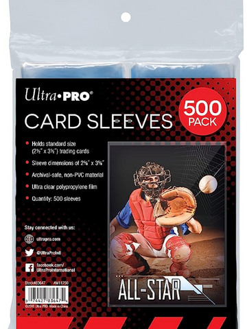 Ultra PRO Clear Card Sleeves for Standard Size Trading Cards measuring